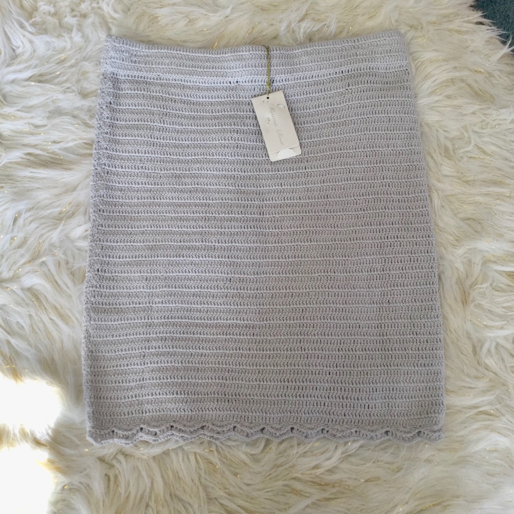 NWT $200 Minnie Rose Crotchet Skirt in Grey